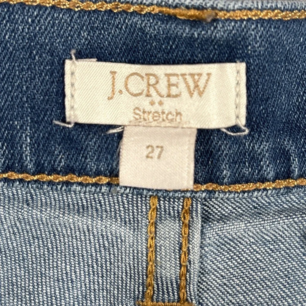 J.Crew‎ Slim Jeans Womens 27 Blue Stretch Denim High Rise Whiskered G3155
